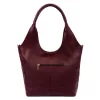  Dámska kožená kabelka cez rameno Luka 26-013 bordovej farby, bočná taška 39 x 33 x 12 cm
