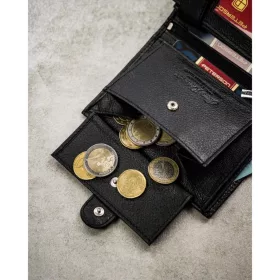  Pánska kožená peňaženka Peterson PTN N4L-SPDM čierna