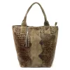  Dámska kabelka cez rameno Luka 26-026 CROCO taupe z kože s krokodílím vzorom, shopper 40 x 36 x 19 cm