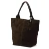  Dámska tmavohnedá semišová kožená kabelka cez rameno Luka 26-026, shopper, 40 x 35 x 18 cm