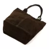 Dámska tmavohnedá semišová kožená kabelka cez rameno Luka 26-026, shopper, 40 x 35 x 18 cm