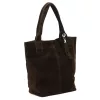  Dámska tmavohnedá semišová kožená kabelka cez rameno Luka 26-026, shopper, 40 x 35 x 18 cm