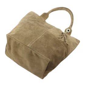    Dámska kožená taška cez rameno Luka 26-026 v béžovej farbe, shopper, 40 x 35 x 18 cm