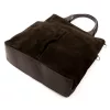  Dámska semišová kožená kabelka Luka 26-066 tmavohnedá, crossbody 36 x 32 x 10 cm