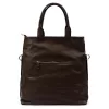  Dámska semišová kožená kabelka Luka 26-066 tmavohnedá, crossbody 36 x 32 x 10 cm