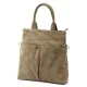  Dámska semišová kožená kabelka Luka 26-066 v béžovej farbe, crossbody, 36 x 32 x 10 cm