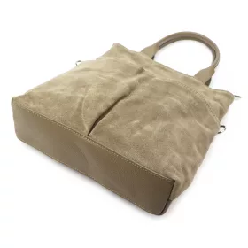    Dámska semišová kožená kabelka Luka 26-066 v béžovej farbe, crossbody, 36 x 32 x 10 cm