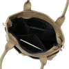  Dámska semišová kožená kabelka Luka 26-066 v béžovej farbe, crossbody, 36 x 32 x 10 cm