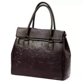    Luka 20-054 DOLLARO hnedá dámska kožená kabelka cez rameno 39 x 31 x 14 cm