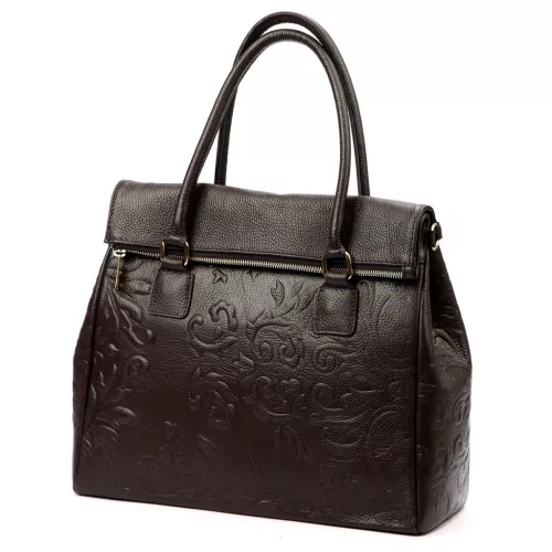  Luka 20-054 DOLLARO hnedá dámska kožená kabelka cez rameno 39 x 31 x 14 cm
