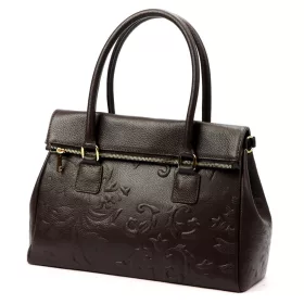    Luka 20-054 MN DOLLARO hnedá dámska kožená kabelka cez rameno 38 x 25 x 14 cm