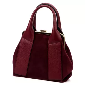    Dámska bordová kabelka z semišovej kože Luka 26-064 26 x 21 x 12 cm