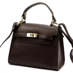    Luka 19-17 MN DOLLARO hnedá dámska kožená kabelka, crossbody 23 x 19 x 12,5 cm