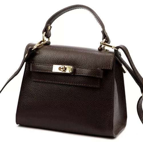  Luka 19-17 MN DOLLARO hnedá dámska kožená kabelka, crossbody 23 x 19 x 12,5 cm