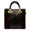  Dámska kožená kabelka Luka 26-072 CROCO hnedá