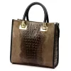  Dámska kožená kabelka Luka 26-072 CROCO taupe