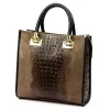  Dámska kožená kabelka Luka 26-072 CROCO taupe