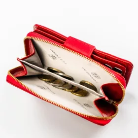    Dámska kožená peňaženka Peterson PTN PS115-MLF s RFID červenou farbou 14,5 x 9,5 x 3 cm