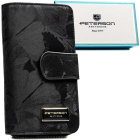    Dámska kožená peňaženka Peterson PTN PS116-MLF čierna 16 x 11 x 4 cm, RFID