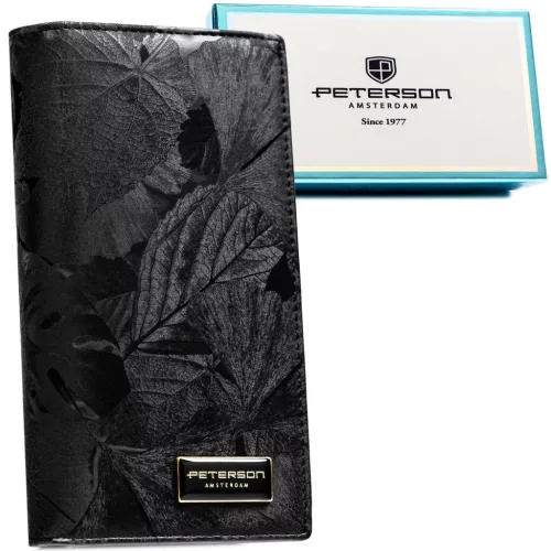  Dámska kožená peňaženka Peterson PTN PS1431-MLF čierna 20 x 10 x 3 cm