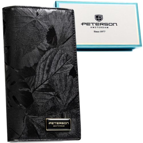  Dámska kožená peňaženka Peterson PTN PS1431-MLF čierna 20 x 10 x 3 cm