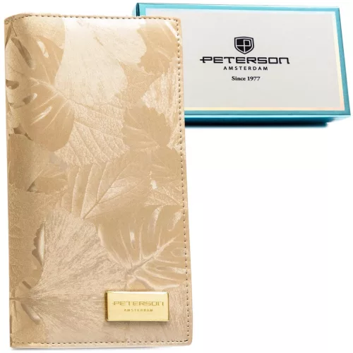  Dámska kožená peňaženka Peterson PTN PS1431-MLF béžovej farby 20 x 10 x 3 cm