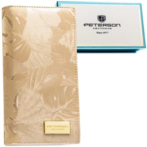 Dámska kožená peňaženka Peterson PTN PS1431-MLF béžovej farby 20 x 10 x 3 cm