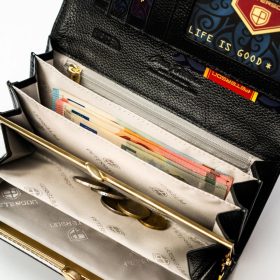    Dámska kožená peňaženka Peterson PTN PS401-MLF veľká čierna 18,5 x 9,5 x 2,5 cm, RFID