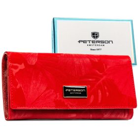    Dámska kožená peňaženka Peterson PTN PS401-MLF veľká červená 18,5 x 9,5 x 2,5 cm, RFID