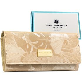    Dámska kožená peňaženka Peterson PTN PS401-MLF veľká béžová 18,5 x 9,5 x 2,5 cm, RFID