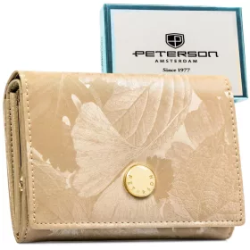    Dámska kožená peňaženka Peterson PTN PS445-MLF béžovej farby 14,5 x 9,5 x 3 cm, RFID