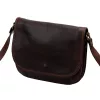  Dámska kožená crossbody kabelka Florence 2005 tmavohnedej farby, 25 x 20 x 8 cm