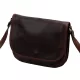  Dámska kožená crossbody kabelka Florence 2005 tmavohnedej farby, 25 x 20 x 8 cm