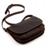  Dámska kožená crossbody kabelka Florence 2005 tmavohnedej farby, 25 x 20 x 8 cm