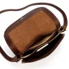 Dámska kožená crossbody kabelka Florence 2005 tmavohnedej farby, 25 x 20 x 8 cm