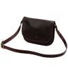  Dámska kožená crossbody kabelka Florence 2005 tmavohnedej farby, 25 x 20 x 8 cm