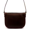  Dámska kožená crossbody kabelka Florence 2005 tmavohnedej farby, 25 x 20 x 8 cm