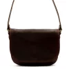  Dámska kožená crossbody kabelka Florence 2005 tmavohnedej farby, 25 x 20 x 8 cm