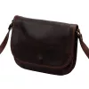  Dámska kožená crossbody kabelka Florence 2005 tmavohnedej farby, 25 x 20 x 8 cm
