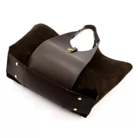    Dámska kožená kabelka cez rameno Luka 26-068 tmavohnedá 45 x 30 x 16 cm
