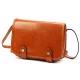  Dámska lesklá kožená crossbody kabelka Florence 58 koňakovohnedej farby 20 x 15 x 7 cm