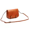  Dámska lesklá kožená crossbody kabelka Florence 58 koňakovohnedej farby 20 x 15 x 7 cm