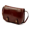  Dámska hnedá lesklá kožená crossbody kabelka Florence 58 20 x 15 x 7 cm