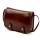  Dámska hnedá lesklá kožená crossbody kabelka Florence 58 20 x 15 x 7 cm