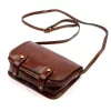  Dámska hnedá lesklá kožená crossbody kabelka Florence 58 20 x 15 x 7 cm