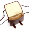  Dámska hnedá lesklá kožená crossbody kabelka Florence 58 20 x 15 x 7 cm
