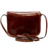  Dámska hnedá lesklá kožená crossbody kabelka Florence 58 20 x 15 x 7 cm