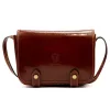  Dámska hnedá lesklá kožená crossbody kabelka Florence 58 20 x 15 x 7 cm