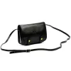  Dámska čierna lesklá kožená crossbody kabelka Florence 58 20 x 15 x 7 cm