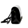  Dámska čierna lesklá kožená crossbody kabelka Florence 58 20 x 15 x 7 cm